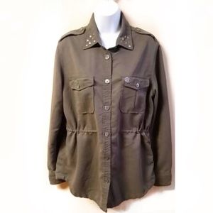 Obey Propaganda Military Green Studded Jacket